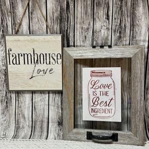 Set of 2 Farmhouse “Love” Signs